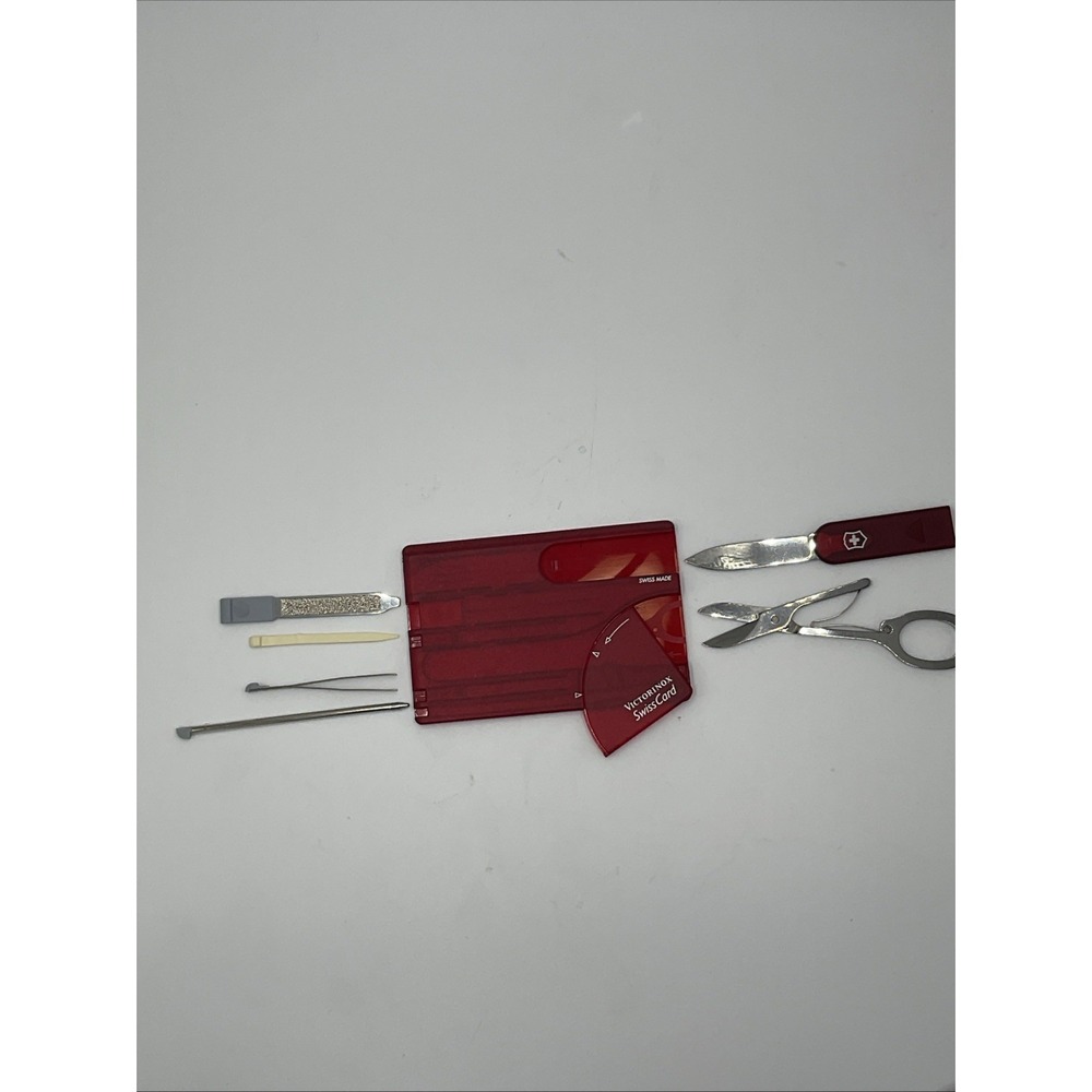 Victorinox SwissCard Classic Red Vintage Pocket Multi Tool COMPLETE Swiss